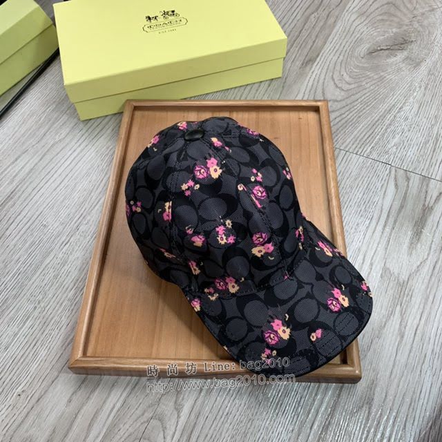 Coach男女同款帽子 蔻馳經典小碎花印花棒球帽鴨舌帽  mm1757